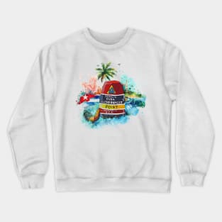 Key West Southern Most Point with Cuban Background Crewneck Sweatshirt